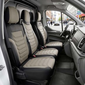 Přesné autopotahy Florida béžovo-černé | Piké látka + Ekokůže | NISSAN NV300 (2016-2021)