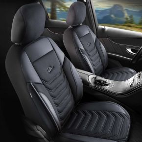 Sada předních autopotahů Peru, šedo-černá | Ekokůže + Piké | CITROEN AX