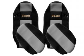 Autopotahy na míru CLASSIC pro MAN TGX (01.2007-03.2020) - běžná sedadla (ne ISRI) - šedé
