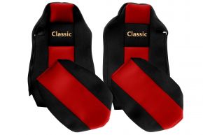 Autopotahy na míru CLASSIC pro MAN TGX (01.2007-03.2020) - sedadlo řidiče ISRI - červené
