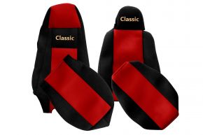 Autopotahy na míru CLASSIC pro SCANIA G (01.2013-12.2016) - sedadlo řidiče s mikrofonem - červené