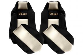 Autopotahy na míru CLASSIC pro MAN TGX (01.2007-03.2020) - stejná sedadla ISRI - světle béžové