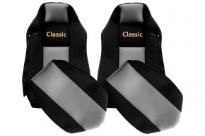 Autopotahy na míru CLASSIC pro MAN TGX (01.2007-03.2020) - stejná sedadla ISRI - šedé