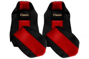 Autopotahy na míru CLASSIC pro MAN TGX (01.2007-03.2020) - stejná sedadla ISRI - červené