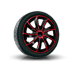Poklice pro PEUGEOT 16", QUAD BICOLOR ČERVENÉ 4ks