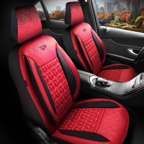 Sada látkových autopotahů Senegal černo-modré barvy s moderním prošíváním, kompatibilní s ALFA ROMEO 147