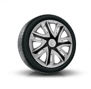 Poklice pro PEUGEOT 16", SUPERNOVA BICOLOR stříbrno-černé  4ks