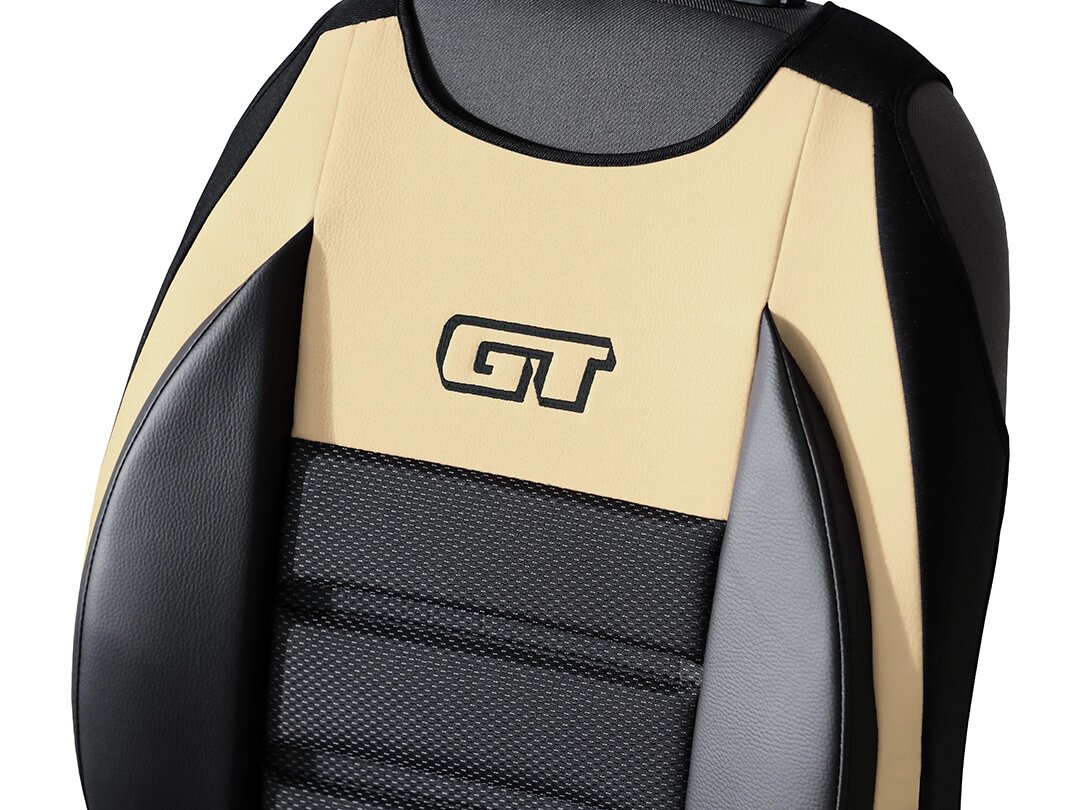 Detail opěradla GT Ergonomic s ekokůží a čalounickou látkou