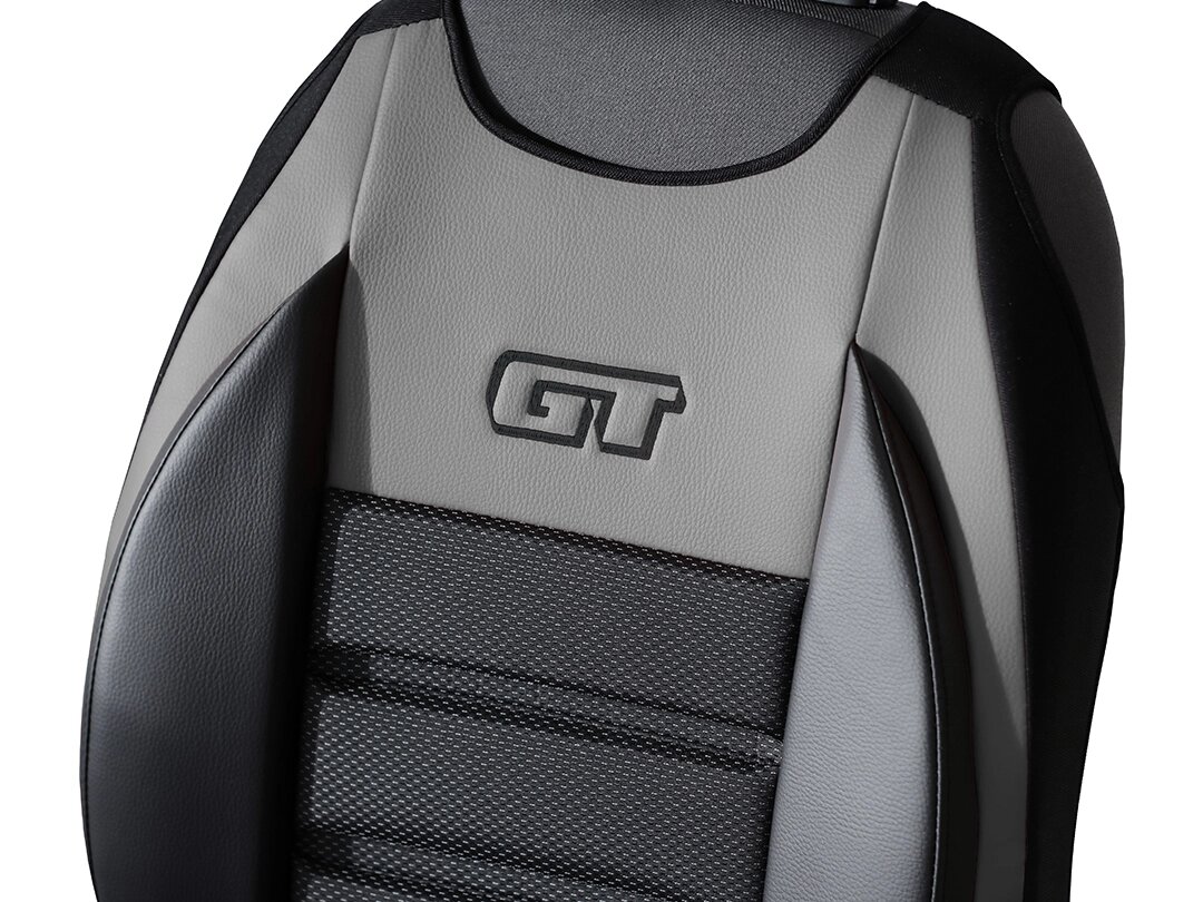 Detail opěradla GT Ergonomic s ekokůží a čalounickou látkou