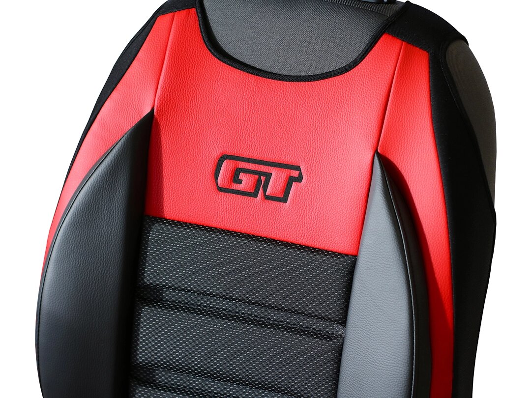 Detail opěradla GT Ergonomic s ekokůží a čalounickou látkou