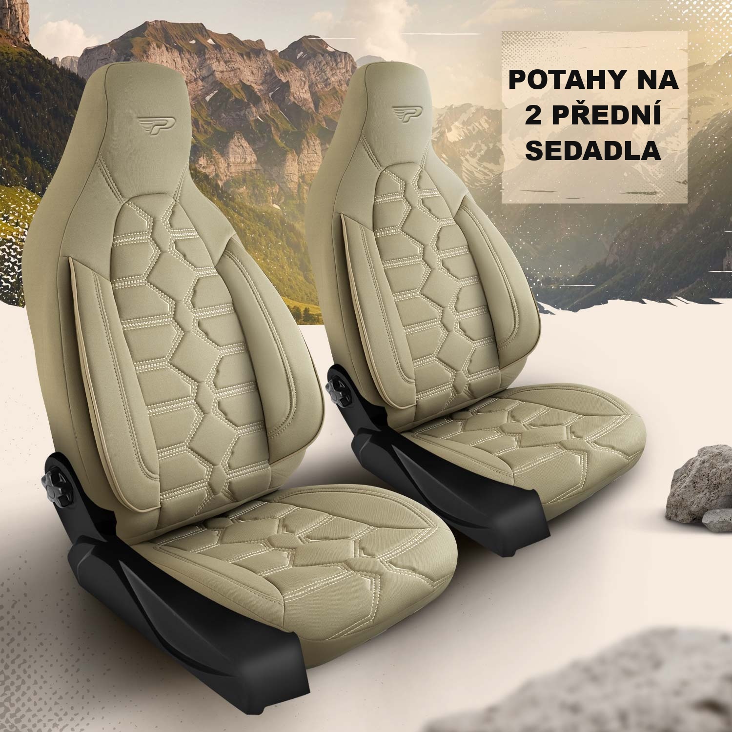 Autopotahy Boston pro 2 přední sedadla v béžovém provedení