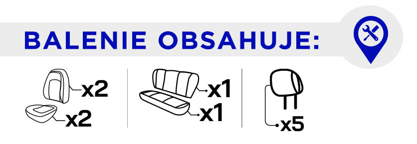 Obsah balení autopotahů Brusel