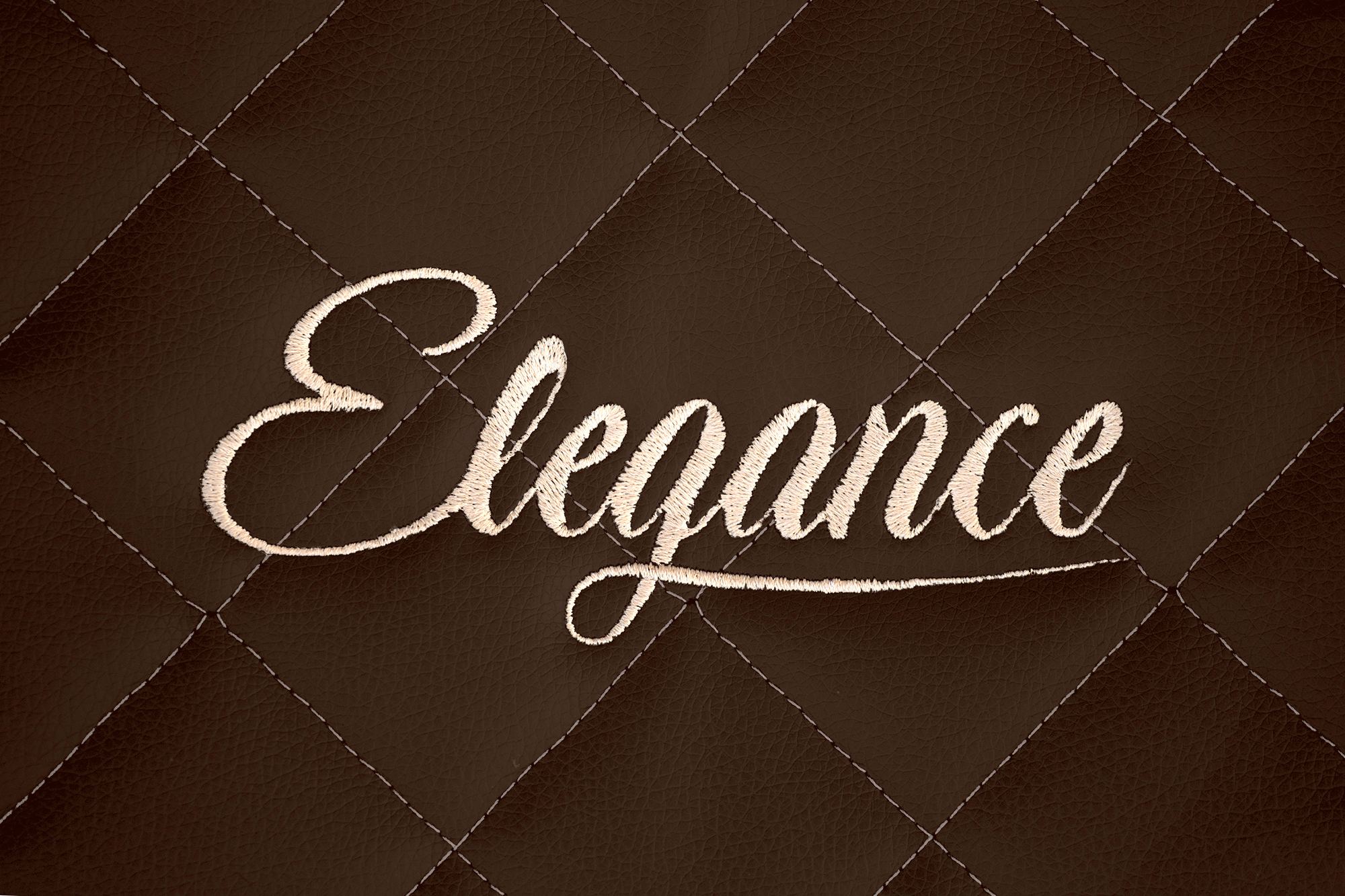 Detail výšivky Elegance: Hnědá