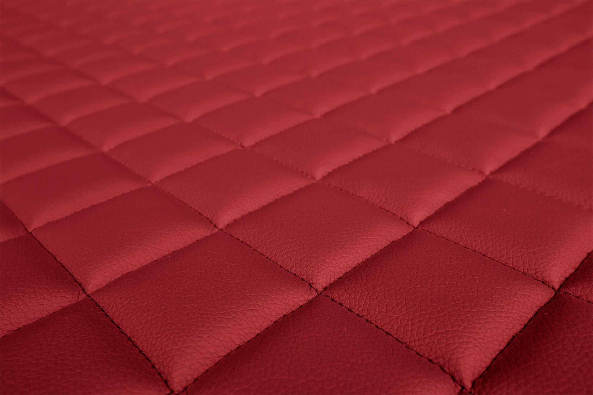 Detail povrchu a prošívání potahů ELEGANCE Q: Červená